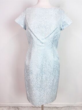 B MICHAEL AMERICA RED COLLECTION LIGHT AQUA CAP SLEEVE DRESS WOMENS 10 NWT